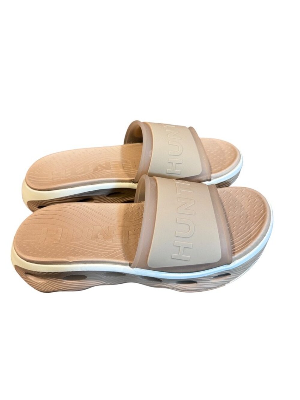 HUNTER Women's Geneva Slip-On Casual Sandals Natural Size 7-7.5 EUC